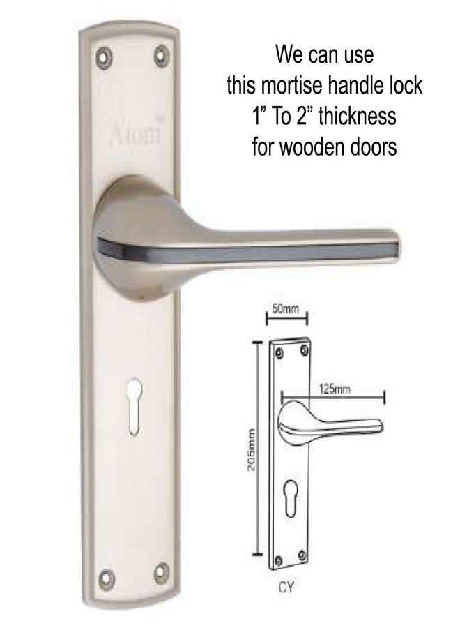أتوم قفل باب نقر شديد التحمل من Atom لغرفة النوم، غرفة المعيشة، الباب الرئيسي، تشطيب فضي ساتان | 3 مفاتيح | طقم قفل مزدوج المراحل بستة أذرع للمنزل والفندق والمكتب (O39KY) - Image 3